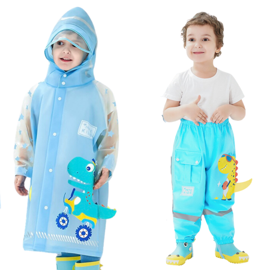 Kroko Regen Set I Wasserdichte Regenhose und Regenmantel
